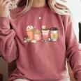 Reading Tea Coffee And Books Comfort Colors Sweatshirt Orchid