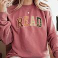 Reading Tee Read Books Teacher Librarian Book Lover Bookworm Comfort Colors Sweatshirt Orchid