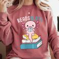 Reads Alotl Shirt Kids Readsolotl Read Axolotl Shirt Books Comfort Colors Sweatshirt Orchid