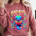 Readsalotl Axolotl Book Lovers Axolotls Comfort Colors Sweatshirt Orchid
