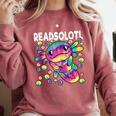 Readsolotl Cute Axolotl Book Lover Reading Women Girls Comfort Colors Sweatshirt Orchid