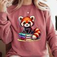 Red Panda Books Lover Reading Bookworm Comfort Colors Sweatshirt Orchid