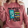 Respect Elders Cellphone Pushing Books In a Wheelchair Comfort Colors Sweatshirt Orchid