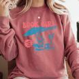 Retro Book Girl Summer Beach Vacation For Book Lover Comfort Colors Sweatshirt Orchid