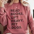 Retro Gym Book Lover Read Books Lift Heavy Pet Dogs Comfort Colors Sweatshirt Orchid