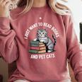 Retro I Just Want To Read Books And Pet Cats Comfort Colors Sweatshirt Orchid Retro I Just Want To Read Books And Pet Cats Comfort Colors Sweatshirt Orchid