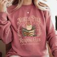 Retro North Pole Reading Club Hot Cocoa Book Lovers Xmas Comfort Colors Sweatshirt Orchid Retro North Pole Reading Club Hot Cocoa Book Lovers Xmas Comfort Colors Sweatshirt Orchid