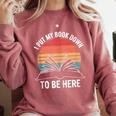 Retro I Put My Book Down To Be Here For Book Lover Comfort Colors Sweatshirt Orchid