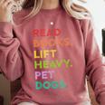 Retro Read Books Lift Heavy Pet Dogs Gym Book Lover Comfort Colors Sweatshirt Orchid