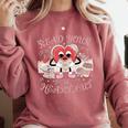 Retro Read Your Heart Out Valentine’s Day Teacher Book Lover Comfort Colors Sweatshirt Orchid
