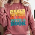 Retro Never Underestimate The Power Of a Boy With a Book Comfort Colors Sweatshirt Orchid Retro Never Underestimate The Power Of a Boy With a Book Comfort Colors Sweatshirt Orchid
