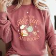 I Run ON HOT Tea & Books Reader Reading Meme Comfort Colors Sweatshirt Orchid