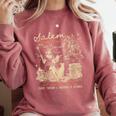 Salem Book Club Witches Witchy Witch Spooky Season Halloween Comfort Colors Sweatshirt Orchid