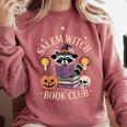 Salem Witch Book Club Bookish Halloween Raccoon Witchcraft Comfort Colors Sweatshirt Orchid