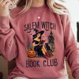 Salem Witch Book Club Bookish Retro Halloween Cat Comfort Colors Sweatshirt Orchid Salem Witch Book Club Bookish Retro Halloween Cat Comfort Colors Sweatshirt Orchid