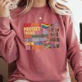 Say Gay Protect Trans Kids Read Banned Books LGBTQ Gay Pride Comfort Colors Sweatshirt Orchid Say Gay Protect Trans Kids Read Banned Books LGBTQ Gay Pride Comfort Colors Sweatshirt Orchid