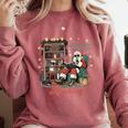 He Sees What You'Ve Been Reading Santa Christmas Bookish Comfort Colors Sweatshirt Orchid He Sees What You'Ve Been Reading Santa Christmas Bookish Comfort Colors Sweatshirt Orchid