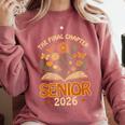 Senior 2026 Final Chapter Retro Book Lover Last First Day Comfort Colors Sweatshirt Orchid