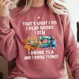 Sewing Reading Books Drinking Tea Sew Sewist Comfort Colors Sweatshirt Orchid