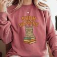 SHHH Happens Librarian Cat Books Library Comfort Colors Sweatshirt Orchid SHHH Happens Librarian Cat Books Library Comfort Colors Sweatshirt Orchid