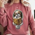 Shih Tzu Book How To Train Your Human Funny Dog Motif Comfort Colors Sweatshirt Orchid
