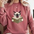 Siamese Cat Reading Book How To Train Your Human Humorous Comfort Colors Sweatshirt Orchid Siamese Cat Reading Book How To Train Your Human Humorous Comfort Colors Sweatshirt Orchid