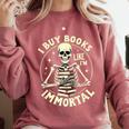 Skeleton I Buy Books Like I'm Immortal Halloween Comfort Colors Sweatshirt Orchid Skeleton I Buy Books Like I'm Immortal Halloween Comfort Colors Sweatshirt Orchid
