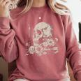 Skull Books Flowers Goth Reader Grunge Dark Alt Aesthetic Comfort Colors Sweatshirt Orchid Skull Books Flowers Goth Reader Grunge Dark Alt Aesthetic Comfort Colors Sweatshirt Orchid