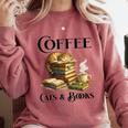 Sleeping Cat And Books With Coffee Lover Comfort Colors Sweatshirt Orchid Sleeping Cat And Books With Coffee Lover Comfort Colors Sweatshirt Orchid