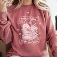Snow Is Falling Books Are Calling Winter Reading Comfort Colors Sweatshirt Orchid Snow Is Falling Books Are Calling Winter Reading Comfort Colors Sweatshirt Orchid