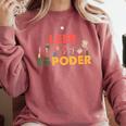 Spanish Reading Book Lover Teacher Maestra Leer Es Poder For Men Women Comfort Colors Sweatshirt Orchid