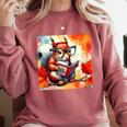 Squirrel Reading Comic Book On Autumn Branch Glasses Leaves Comfort Colors Sweatshirt Orchid Squirrel Reading Comic Book On Autumn Branch Glasses Leaves Comfort Colors Sweatshirt Orchid