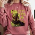 Star Wars The Book Of Boba Fett Neon Boba Fett Lives Poster Comfort Colors Sweatshirt Orchid