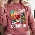 Stay Curious Monkey Reading Book Lover Bookworm Comfort Colors Sweatshirt Orchid Stay Curious Monkey Reading Book Lover Bookworm Comfort Colors Sweatshirt Orchid