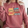 Stay Home Read Books Pet My Cat Regret Nothing Cats Book Comfort Colors Sweatshirt Orchid