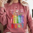 Subtle Floral Foxglove Daisy Tulip Book Lover Comfort Colors Sweatshirt Orchid