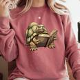 Sulcata Tortoise Reading A Book Comfort Colors Sweatshirt Orchid