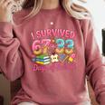 Survived 67 Days Of School Ice Cream Drip Apple Pencil Book Comfort Colors Sweatshirt Orchid Survived 67 Days Of School Ice Cream Drip Apple Pencil Book Comfort Colors Sweatshirt Orchid
