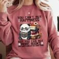 Teacher Bookworm Book Lover Panda Reading Book Librarian Tee Comfort Colors Sweatshirt Orchid