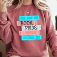 Threadless Grey Sky Chai Trans Book Pride Graphic Comfort Colors Sweatshirt Orchid