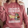 Tiny Dinosaur Read Books & Pet My Bearded Dragon Lover Premium Tri-Blend Comfort Colors Sweatshirt Orchid