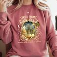 Tired Moms Book Club Cozy Night Coffee Reading Cat Comfort Colors Sweatshirt Orchid