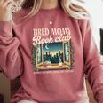 Tired Moms Book-Club Reading Book Lover Literature Bookish Comfort Colors Sweatshirt Orchid