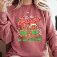 Tis The Season Book Reading Gingerbread Teacher Librarian Comfort Colors Sweatshirt Orchid