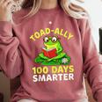 Toad-Ally 100 Days Smarter Frog Reading Book 100 School Day Comfort Colors Sweatshirt Orchid Toad-Ally 100 Days Smarter Frog Reading Book 100 School Day Comfort Colors Sweatshirt Orchid