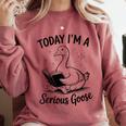 Today I'm A Serious Goose Animal Reading Book Lovers Comfort Colors Sweatshirt Orchid Today I'm A Serious Goose Animal Reading Book Lovers Comfort Colors Sweatshirt Orchid