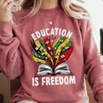 History Education Is Freedom Books Black History Premium Tri-Blend Comfort Colors Sweatshirt Orchid