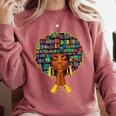 History Month Afro Women Book Lover Librarian Teacher Comfort Colors Sweatshirt Orchid