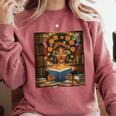 History Month Black Afro Girl Women Book Lovers Flower Comfort Colors Sweatshirt Orchid