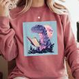 Trex Reading Book Dinosaur Comfort Colors Sweatshirt Orchid Trex Reading Book Dinosaur Comfort Colors Sweatshirt Orchid